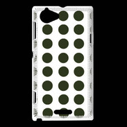 Coque Sony Xperia L pois vert foncé