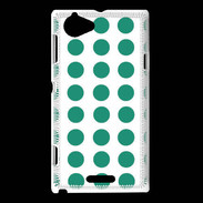 Coque Sony Xperia L pois vert d'eau