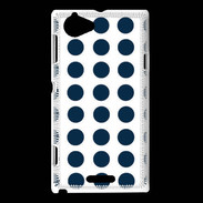 Coque Sony Xperia L pois bleu marine