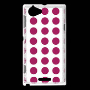 Coque Sony Xperia L pois magenta