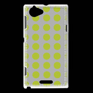 Coque Sony Xperia L pois gris & vert