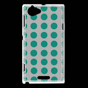 Coque Sony Xperia L pois gris & turquoise