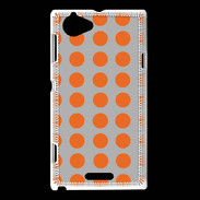 Coque Sony Xperia L pois gris & orange