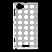 Coque Sony Xperia L pois gris & blanc