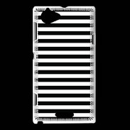 Coque Sony Xperia L rayures noires et blanches