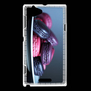 Coque Sony Xperia L Macaron mauve PR 10