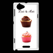 Coque Sony Xperia L Cupcake lui et moi PR