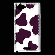 Coque Sony Xperia L vache prune