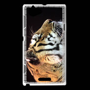 Coque Sony Xperia L Portrait de tigre PB 1