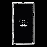 Coque Sony Xperia L moustache noir & blanc