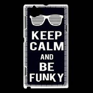 Coque Sony Xperia L Keep Calm Funky Noir