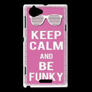 Coque Sony Xperia L Keep Calm Funky Rose