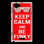 Coque Sony Xperia L Keep Calm Funky Rouge