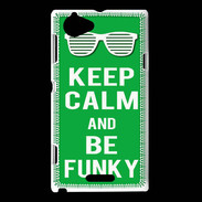 Coque Sony Xperia L Keep Calm Funky Vert