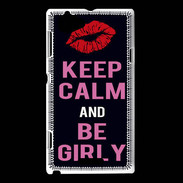 Coque Sony Xperia L Keep Calm Girly Noir