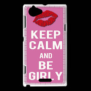 Coque Sony Xperia L Keep Calm Girly Rose