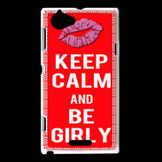 Coque Sony Xperia L Keep calm Girly Rouge