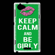 Coque Sony Xperia L Keep Calm Girly Vert