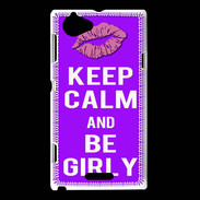 Coque Sony Xperia L Keep Calm Girly Violet