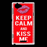 Coque Sony Xperia L Keep Calm Kiss me Rouge