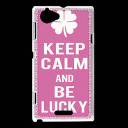 Coque Sony Xperia L Keep Calm Be Lucky Rose