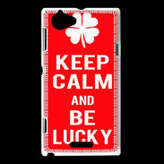 Coque Sony Xperia L Keep Calm Be Lucky Rouge