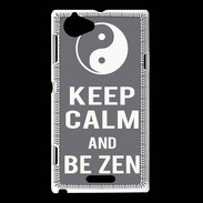 Coque Sony Xperia L Keep Calm Be Zen Gris