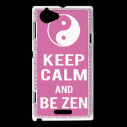 Coque Sony Xperia L Keep Calm Be Zen Rose