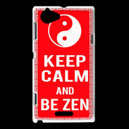 Coque Sony Xperia L Keep Calm Be Zen Rouge