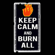 Coque Sony Xperia L Keep Calm Burn Noir