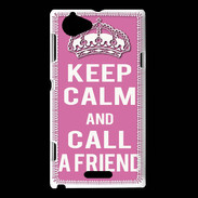 Coque Sony Xperia L Keep Calm Call Rose