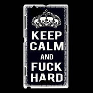 Coque Sony Xperia L Keep Calm Fuck hard Noir