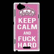 Coque Sony Xperia L Keep Calm Fuck hard Rose