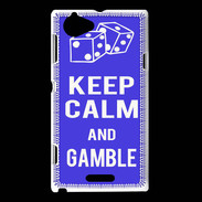 Coque Sony Xperia L Keep Calm Gamble Bleu