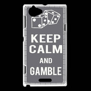 Coque Sony Xperia L Keep Calm Gamble Gris