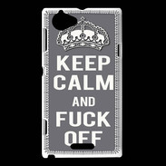 Coque Sony Xperia L Keep Calm Fuck Off Gris