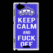 Coque Sony Xperia L Keep Calm Fuck off bleu