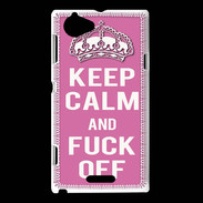 Coque Sony Xperia L Keep Calm Fuck Off Rose