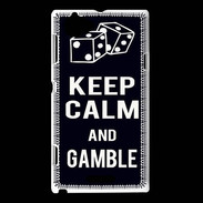 Coque Sony Xperia L Keep Calm Gamble Noir