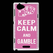 Coque Sony Xperia L Keep Calm Gamble Rose