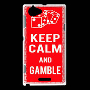 Coque Sony Xperia L Keep Calm Gamble Rouge