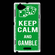 Coque Sony Xperia L Keep Calm Gamble Vert
