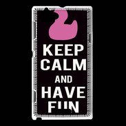 Coque Sony Xperia L Keep Calm Have fun Noir
