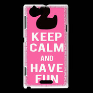 Coque Sony Xperia L Keep Calm Have fun Rose