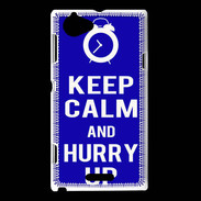 Coque Sony Xperia L Keep Calm Hurry up Bleu