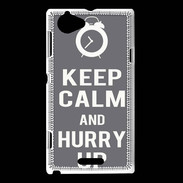 Coque Sony Xperia L Keep Calm Hurry up Gris
