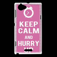 Coque Sony Xperia L Keep Calm Hurry up Rose
