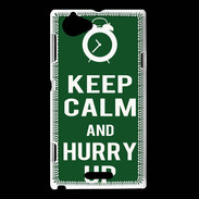 Coque Sony Xperia L Keep Calm Hurry up Vert