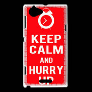 Coque Sony Xperia L Keep Calm Hurry up Rouge