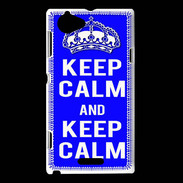 Coque Sony Xperia L Keep Calm Bleu